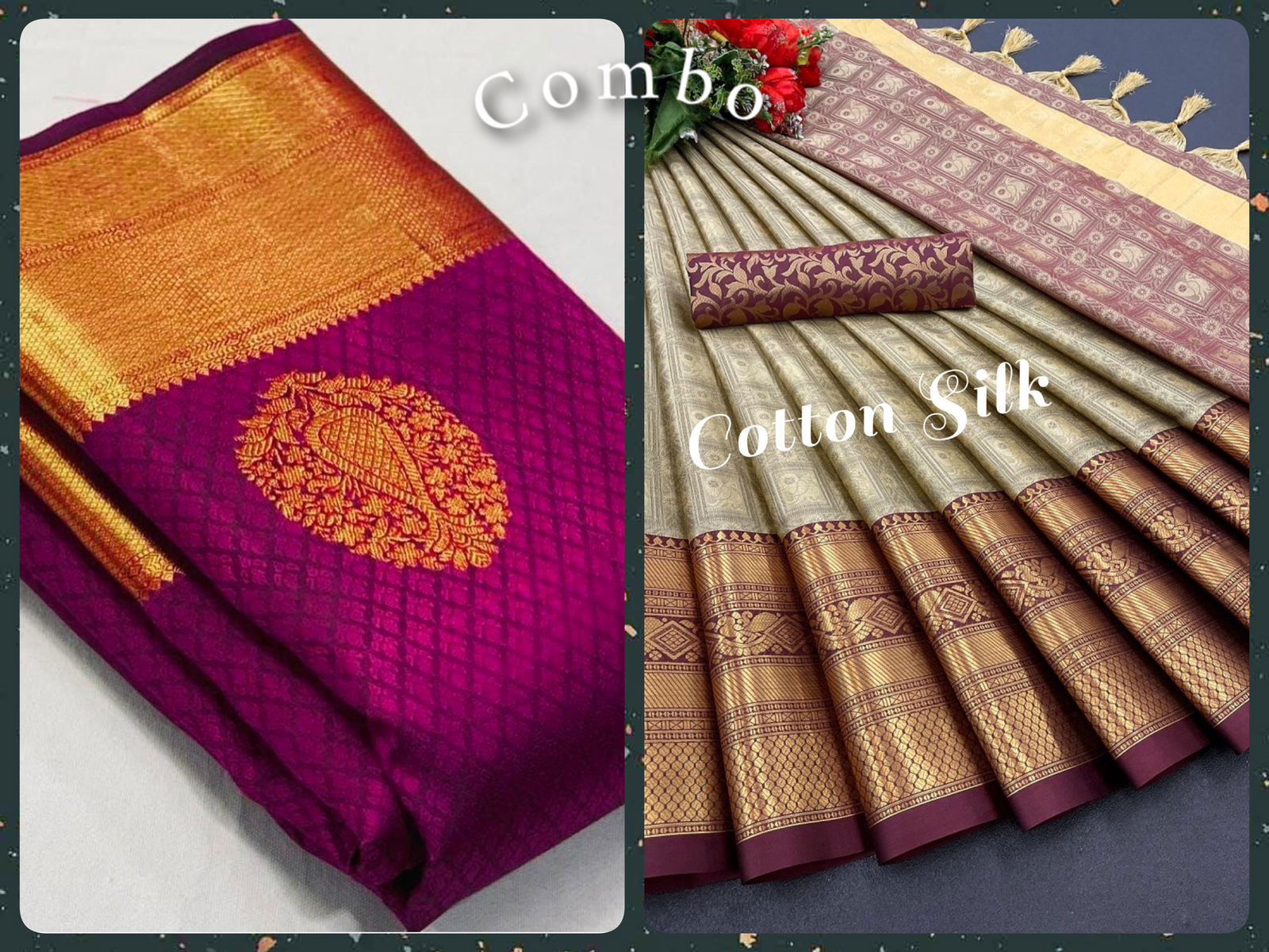 Aab Combo 1 Silk Designer Sarees Catalog
